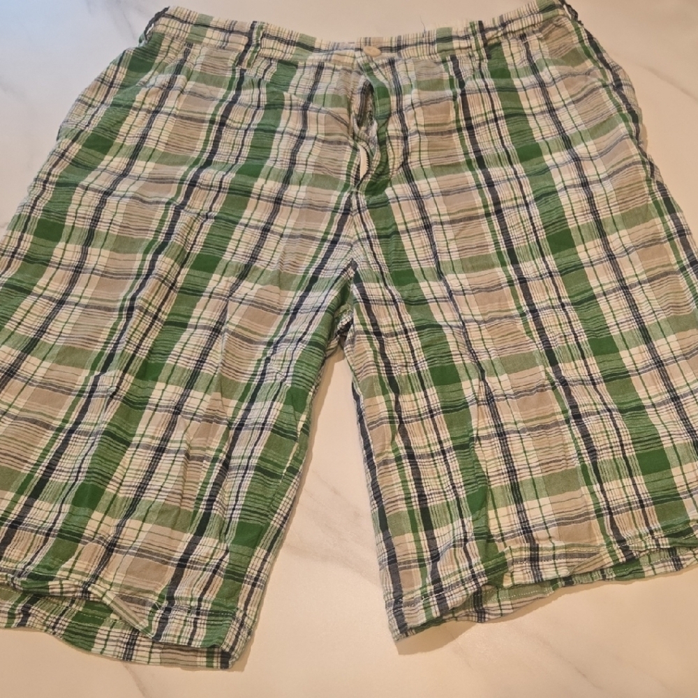 Green Plaid Shorts